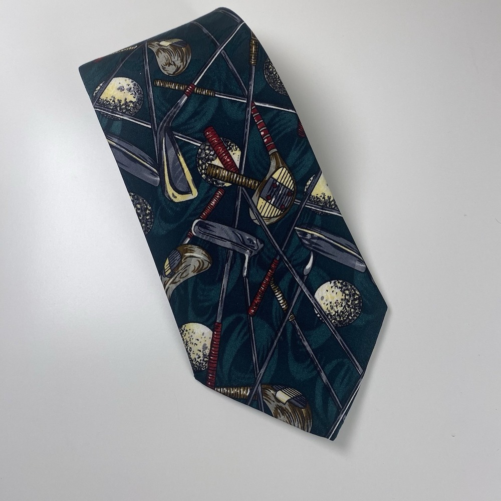 A Rogers Golf Clubs & Balls Theme 100%‎ Silk  Neck Tie